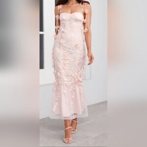 Hello Molly Enchanted Dream Floral Applique Delicately Embellished Dress- 6 NWT
